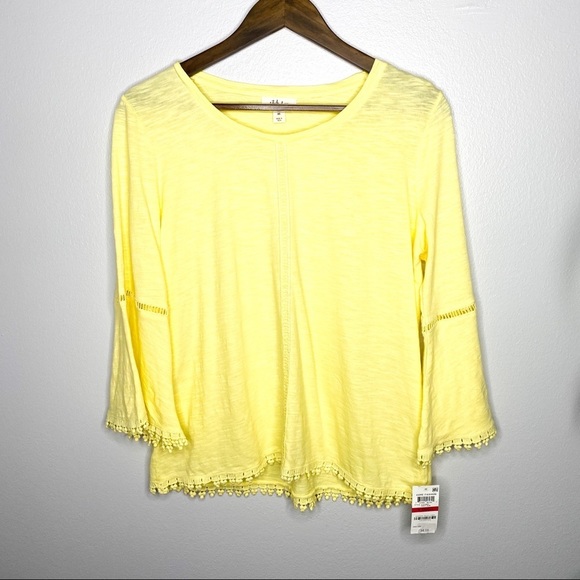 Style & Co. Tops - Style & Co Soft Sun Lace Hem Top